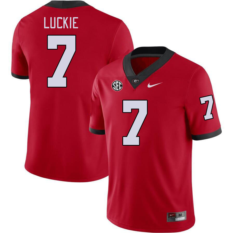 Men #7 Lawson Luckie Georgia Bulldogs College Football Jerseys Stitched-Red - Click Image to Close